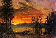 Albert Bierstadt Sunset over the River oil painting artist